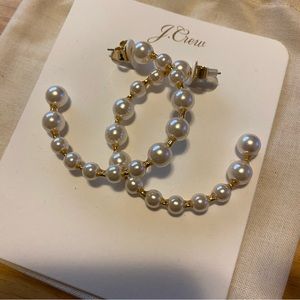 NWT- JCrew Pearl hoops